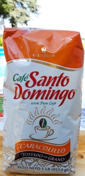 Cafe Santo Domingo caracolillo en Grano funda a 453gr