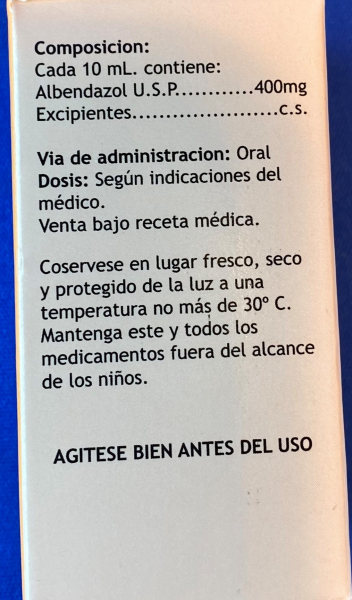 ABENDAZOL SUSPENSION 10ml (antiparasitante)