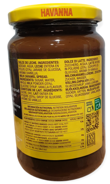 Dulce De Leche HAVANNA Frasco  - Milchkaramellcreme  450g