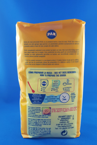 Harina de Maiz Amarilla precocida PAN 1kg