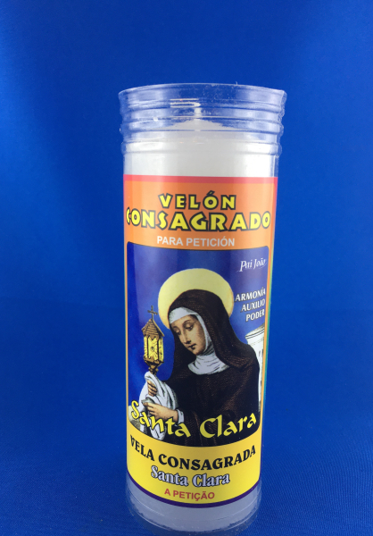 VELON CONSAGRADO Santa Clara 15 x 5.5 cm (Incluye Ritual)